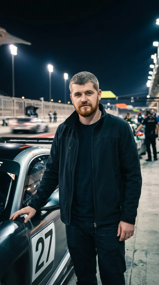 Birthday Cards AI 'Racing Pit Lane' style — before and after example