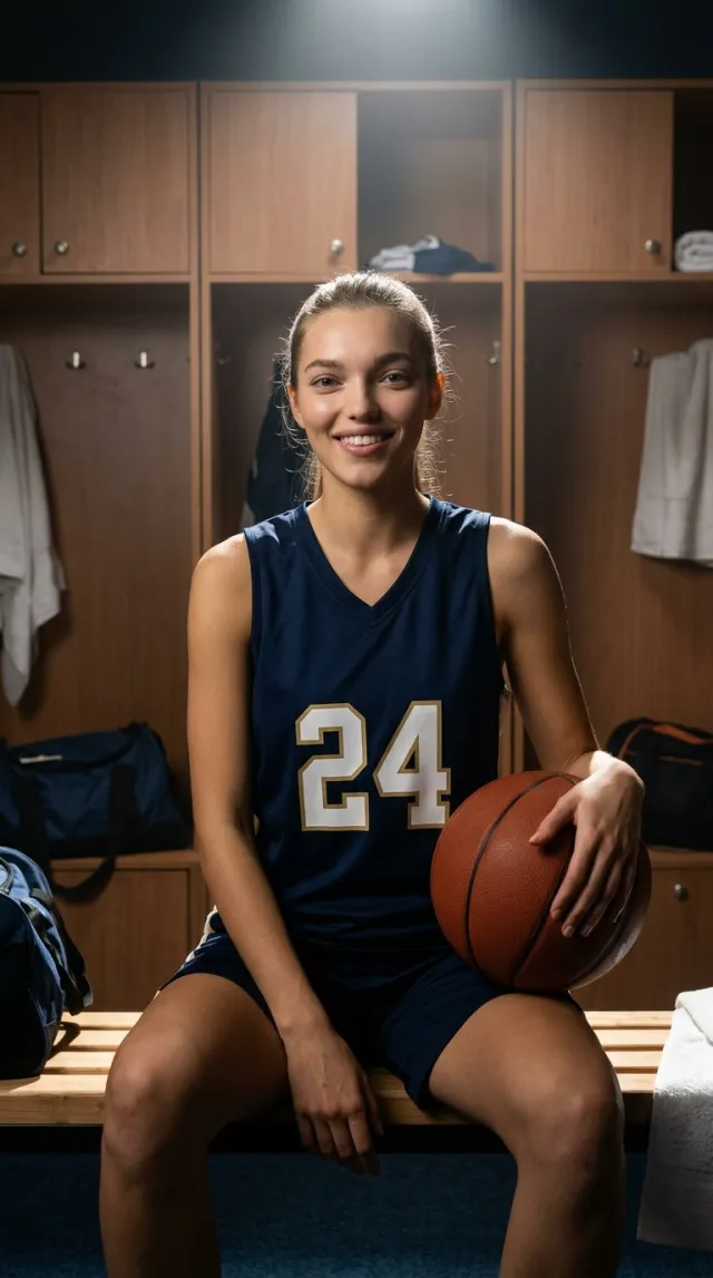 Birthday Cards AI 'Basketball Locker Room' style — before and after example
